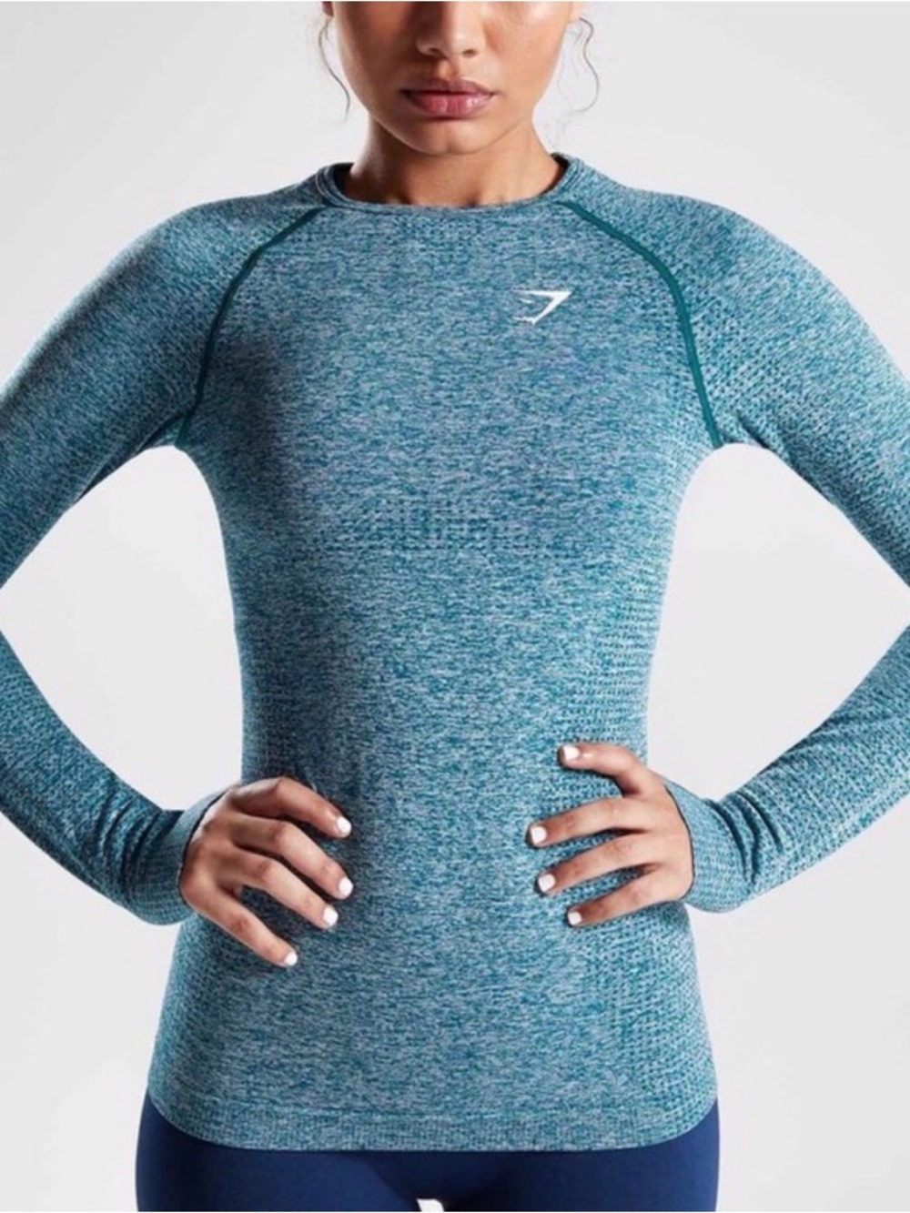 Gymshark Women's Seamless Long Sleeve Top - Teal Heather